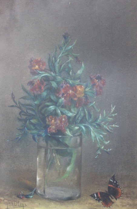 Bloemstilleven met vlinder